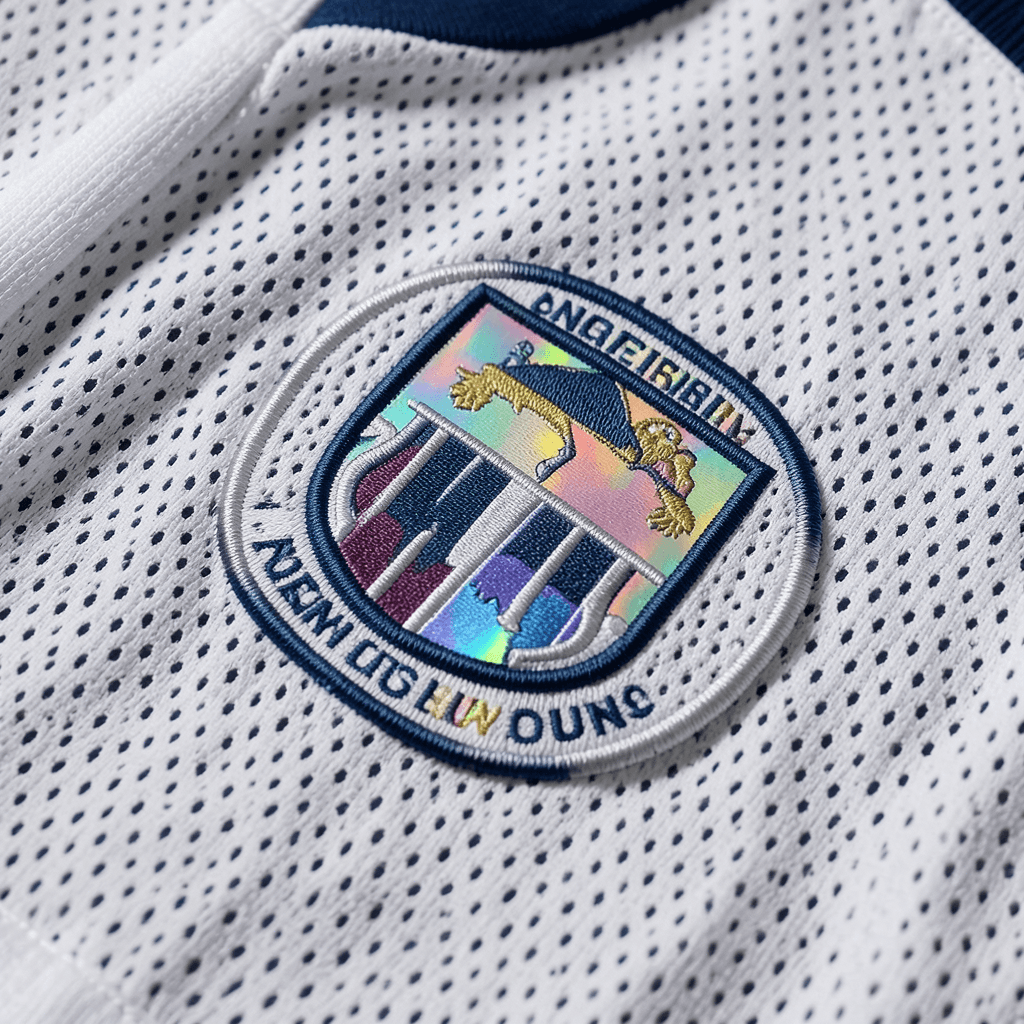 Detalle de costuras y tejido aplicando secretos para identificar una camiseta de fútbol de calidad