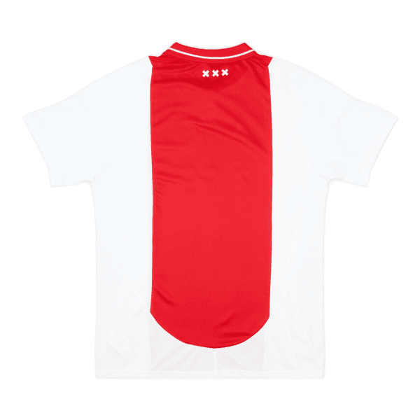 Primera equipación del AFC Ajax temporada 2024-25 en color blanco y rojo.