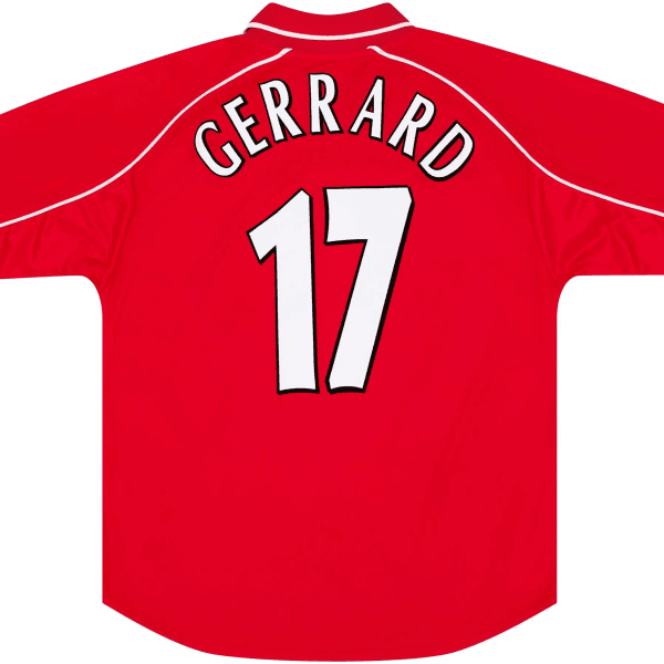Camiseta roja de la primera equipación del Liverpool FC temporada 2000-02