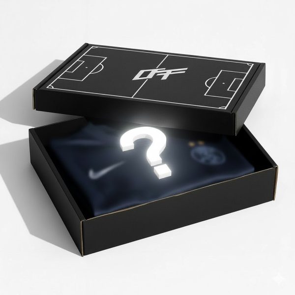 Caja sorpresa de Mystery Box cerrada con diseño llamativo sobre fondo neutro.