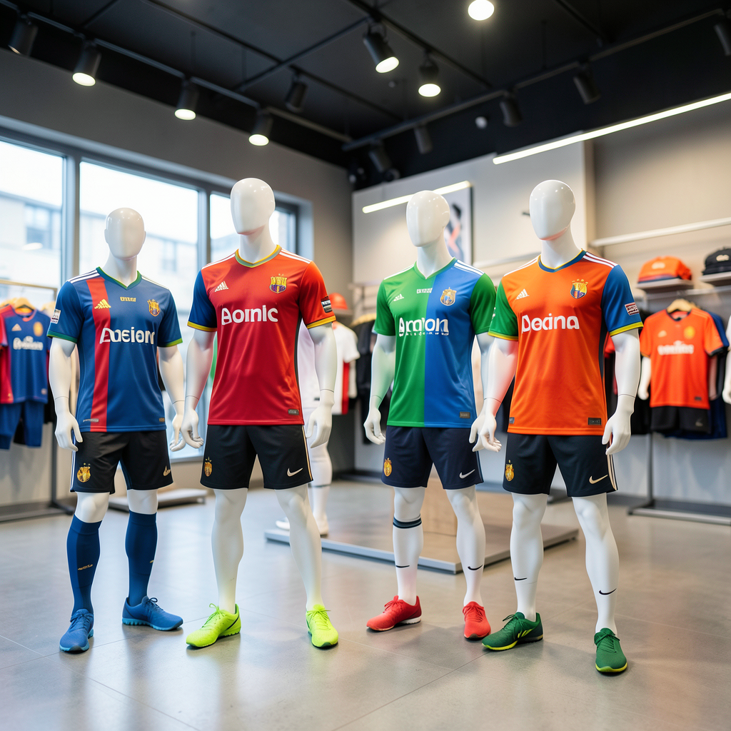 Tienda de deportes con equipaciones de los clubes europeos con las camisetas más vendidas